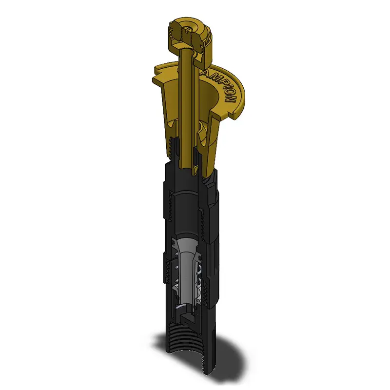 Pressure Regulated Brass Sprinkler Pop-Up Body with 15' Half Nozzle - Image 2