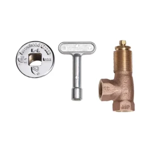 1/2 FIP Angle Log Lighter Valve w/ Chrome Flange & Key