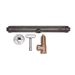 1/2 FIP Angle Gas Log Lighter Valve W- Chrome Flange & Key & W- LL Bar
