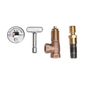 1/2 FIP Angle Propane Log Lighter Valve w/ Chrome Flange & Key