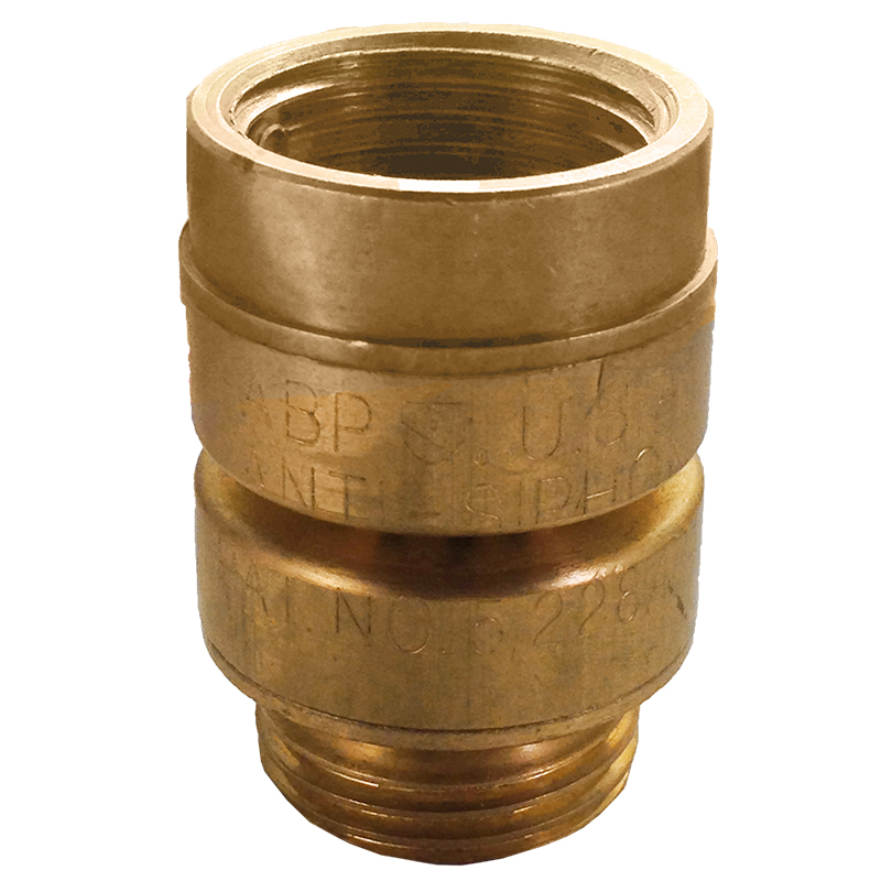 Add On Self-Draining Vacuum Breaker (59ABP) Hose Thread Brass Finish