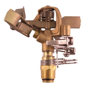 Brass Adjustable Impulse Sprinkler 1/2" MPT with Precision Arm- Carded